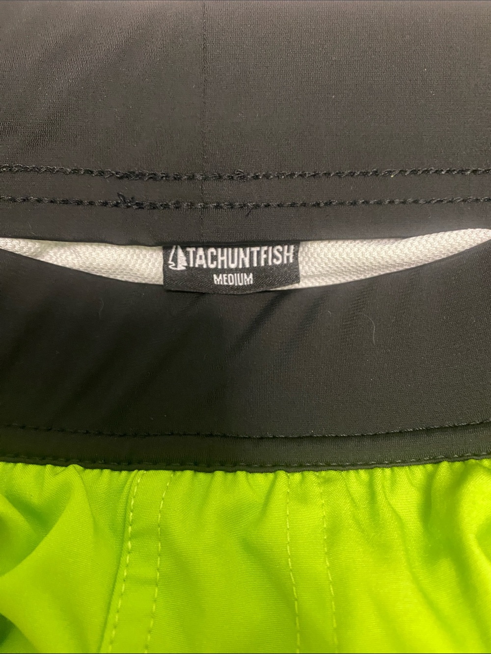Men's Tachuntfish Athletic Shorts - Lime Green with Black Waistband medium - Picture 2 of 5